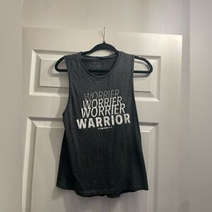 Women's Charcoal Warrior Graphic Muscle Tee